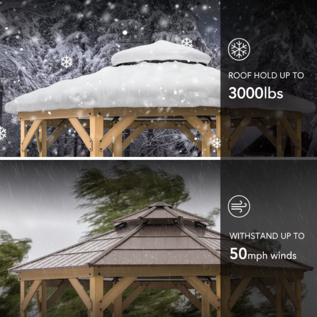 AuraVita Bellagio Octagon Cedar Garden Gazebo