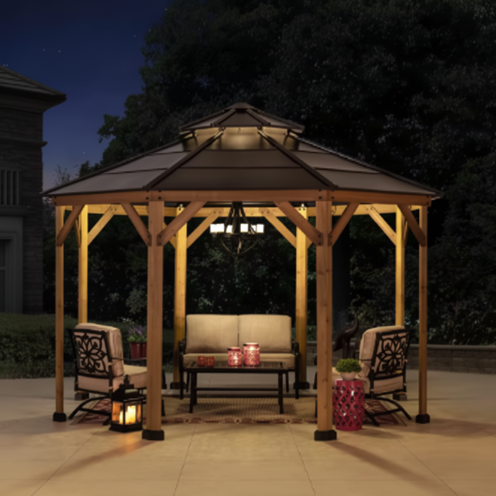 AuraVita Bellagio Octagon Cedar Garden Gazebo