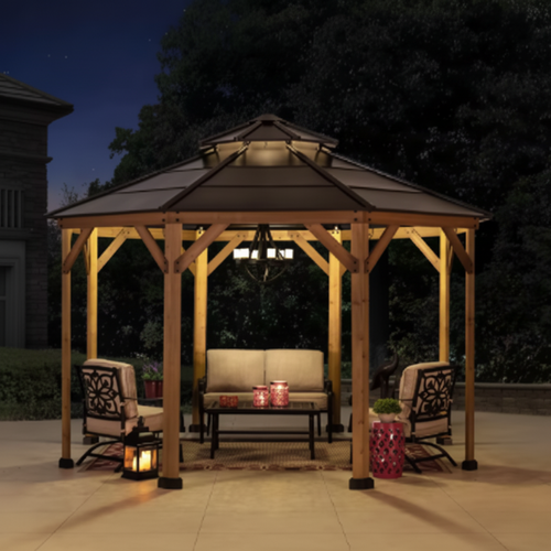 AuraVita Bellagio Octagon Cedar Garden Gazebo