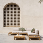 Valente Lucca Teak Outdoor Sectional Lounge Set