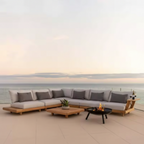 Valente Amalfi Teak Coastal Outdoor Sectional