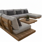 Valente Amalfi Teak Coastal Outdoor Sectional