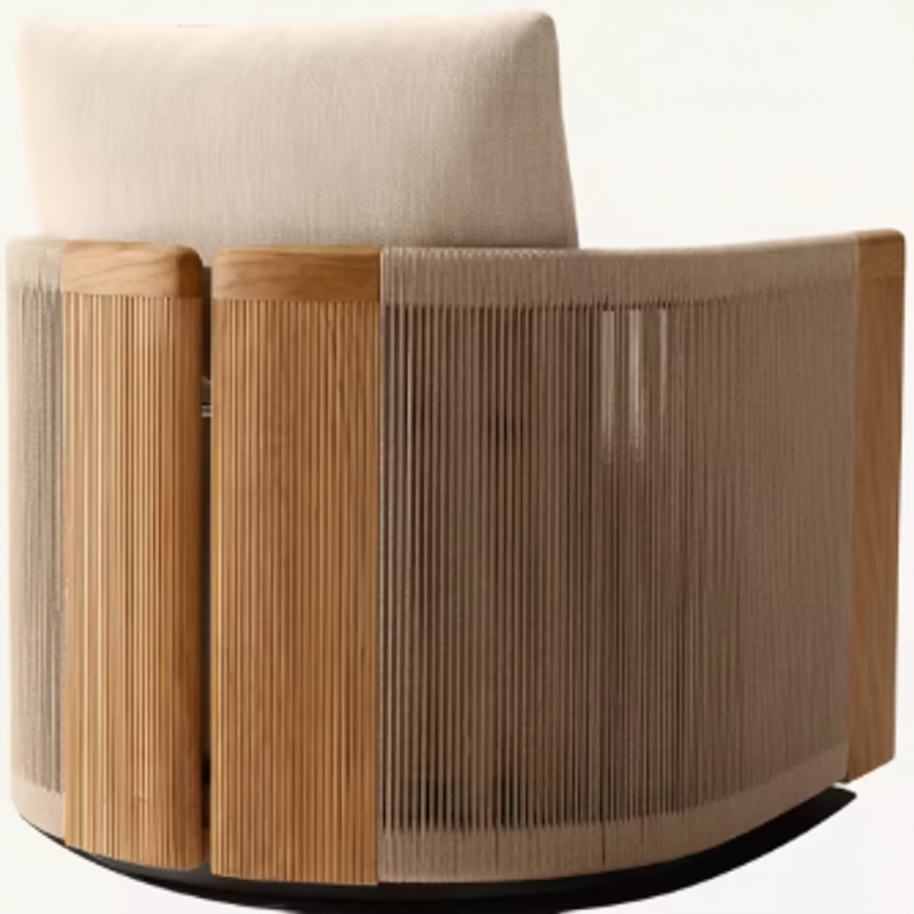 Valente Capri Curved Teak Outdoor Lounge Set