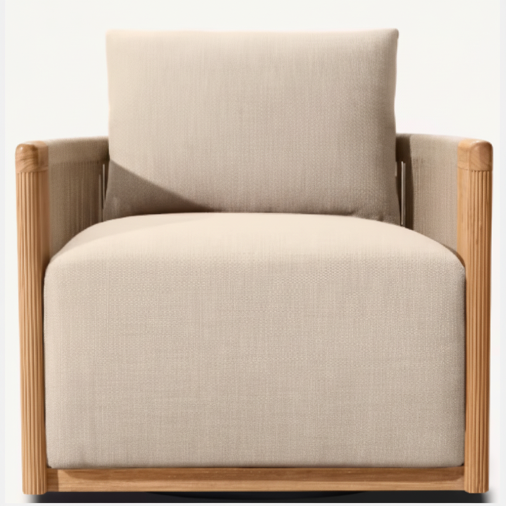 Valente Capri Curved Teak Outdoor Lounge Set